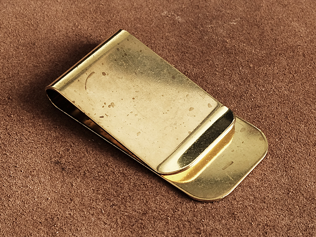  brass made money clip ( large ) brass Gold . tongs . inserting purse coin case Mini wallet simple men's 