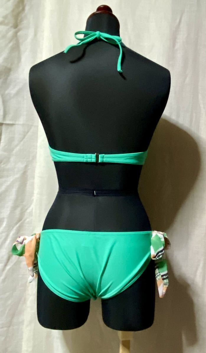  new goods swimsuit wire bikini green halter-neck separate 