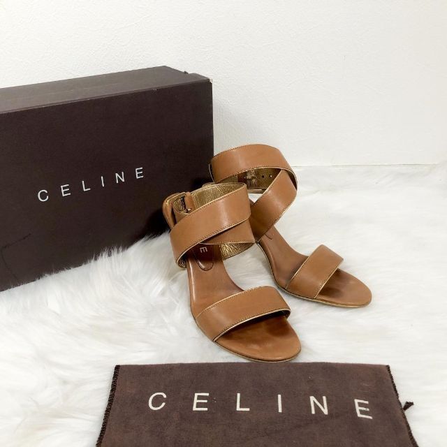 独特な 【送料無料】 CELINE セリーヌ レザー サンダル ミュール