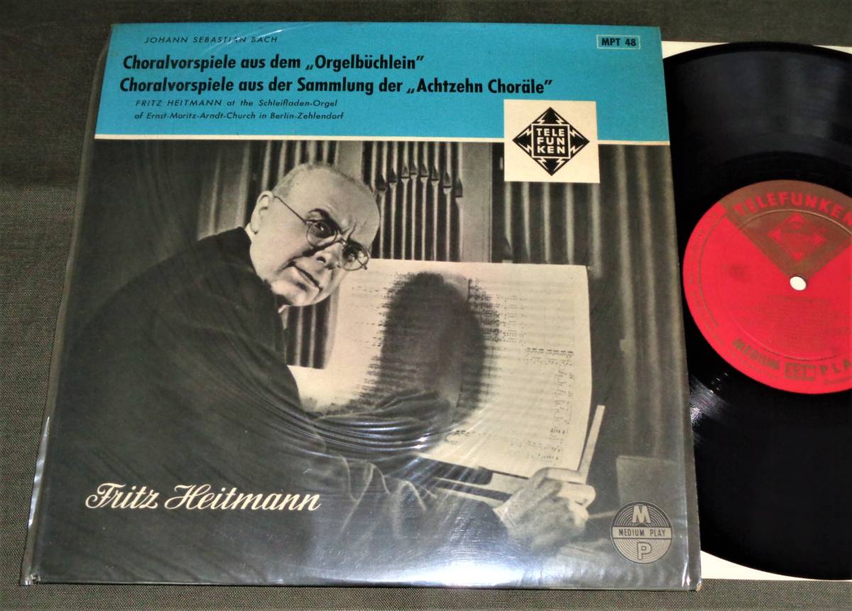(LP) 日10吋 フリッツ・ハイトマン バッハ [衆賛前奏曲] ''天にましますわれらの父よ''etc/ビニジャケ/TELEFUNKEN/キングレコード/MPT 48_画像1