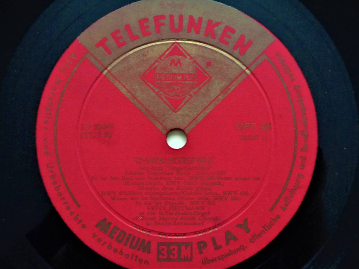 (LP) 日10吋 フリッツ・ハイトマン バッハ [衆賛前奏曲] ''天にましますわれらの父よ''etc/ビニジャケ/TELEFUNKEN/キングレコード/MPT 48_画像4
