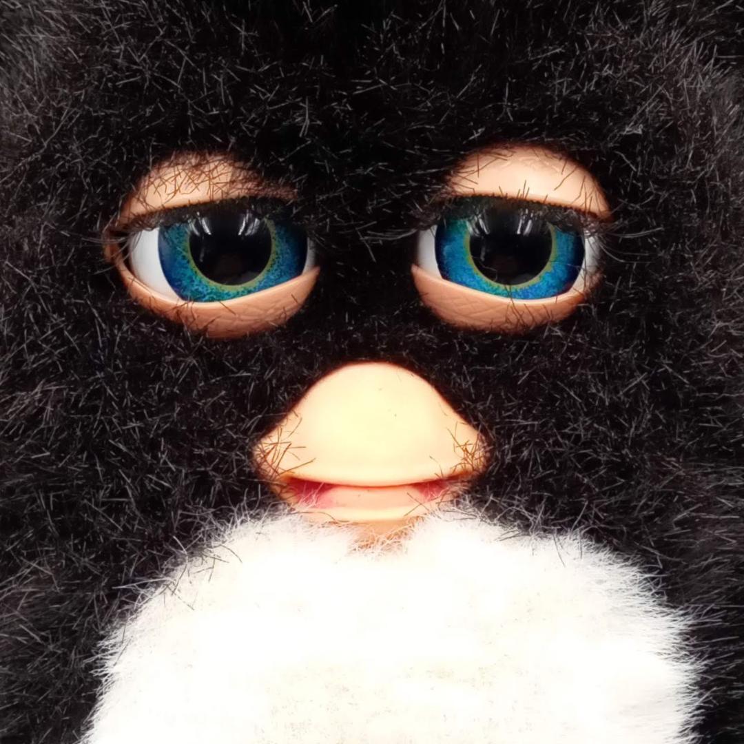 美品 ファービー2 パンダブラック 青目 ホワイトファー 不動品 美品 ファービー2 パンダブラック 青目 ホワイトファー 不動品