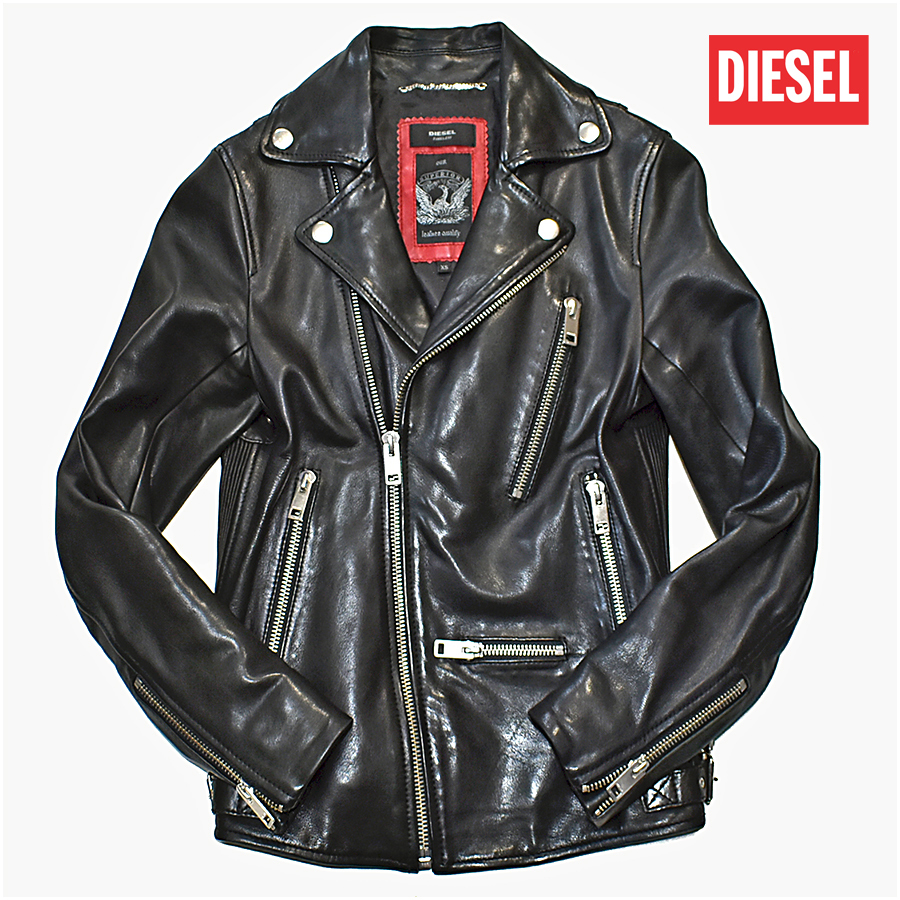 DIESEL TIME LESSディーゼルライダース ジャケット ラムレザー-