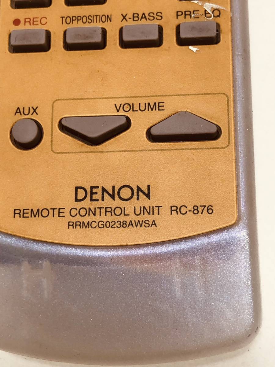 【デノン リモコン FF41】送料無料 動作保証 即日発送 RC-876　DENON オーディオ D-M06用