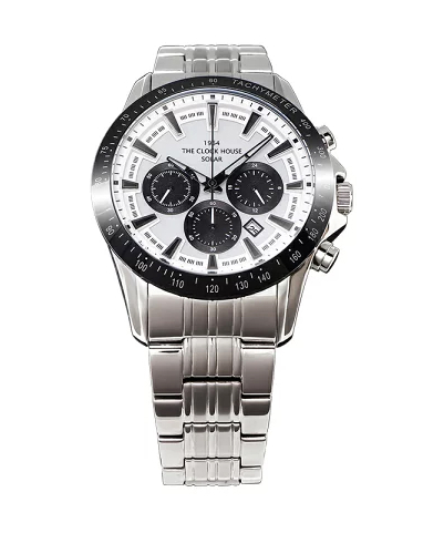 腕時計 ザ・クロックハウス ソーラー クロノグラフ MBC1003-WH1A メンズ ビジネス カジュアル ブラック ホワイト ay708
