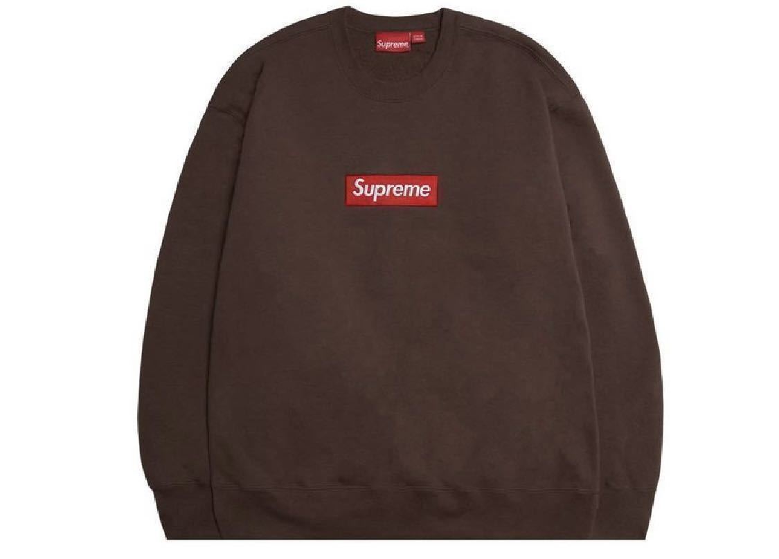 Supreme Box Logo Sweatshirtボックスロゴ ブラウン茶-