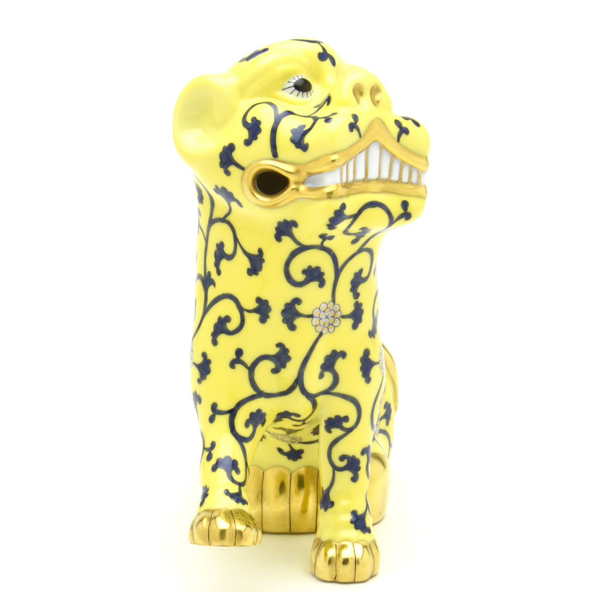 ヘレンド(Herend) 狛犬(ペア) 西安の黄 こまいぬ 手描き 磁器製 ヘレンド(Herend) 狛犬(ペア) 西安の黄 こまいぬ 手描き 磁器製