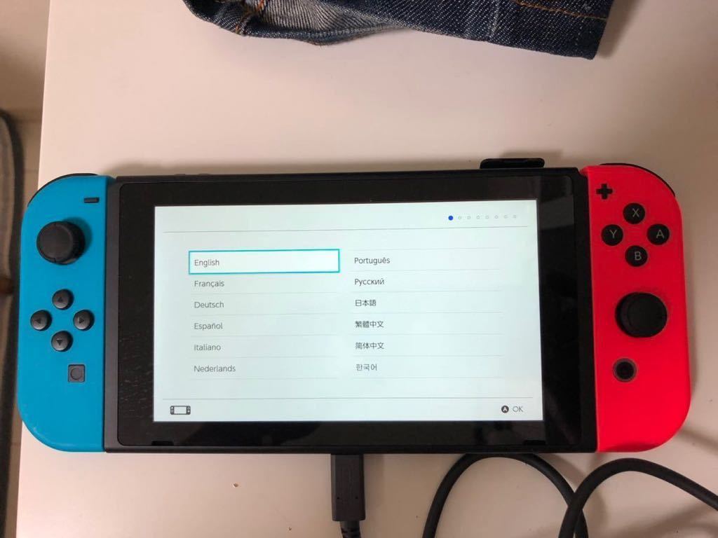 Nintendo Switch ニンテンドースイッチ 本体 ネオンブルー バッテリー