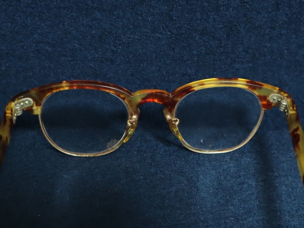 良い形! 希少 本鼈甲 vintage ビンテージ べっ甲 眼鏡 めがね K12 12金