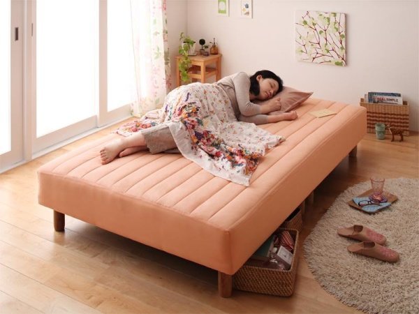 脚付きマットレスベッド 脚15cm シングルサイズ /ボンネルコイル /色