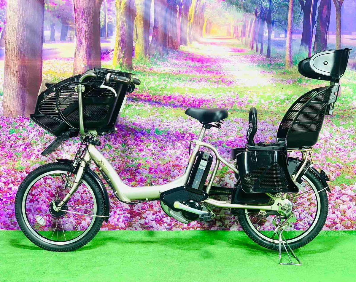 ❷5227子供乗せ電動アシスト自転車ブリヂストン20インチ良好バッテリー-