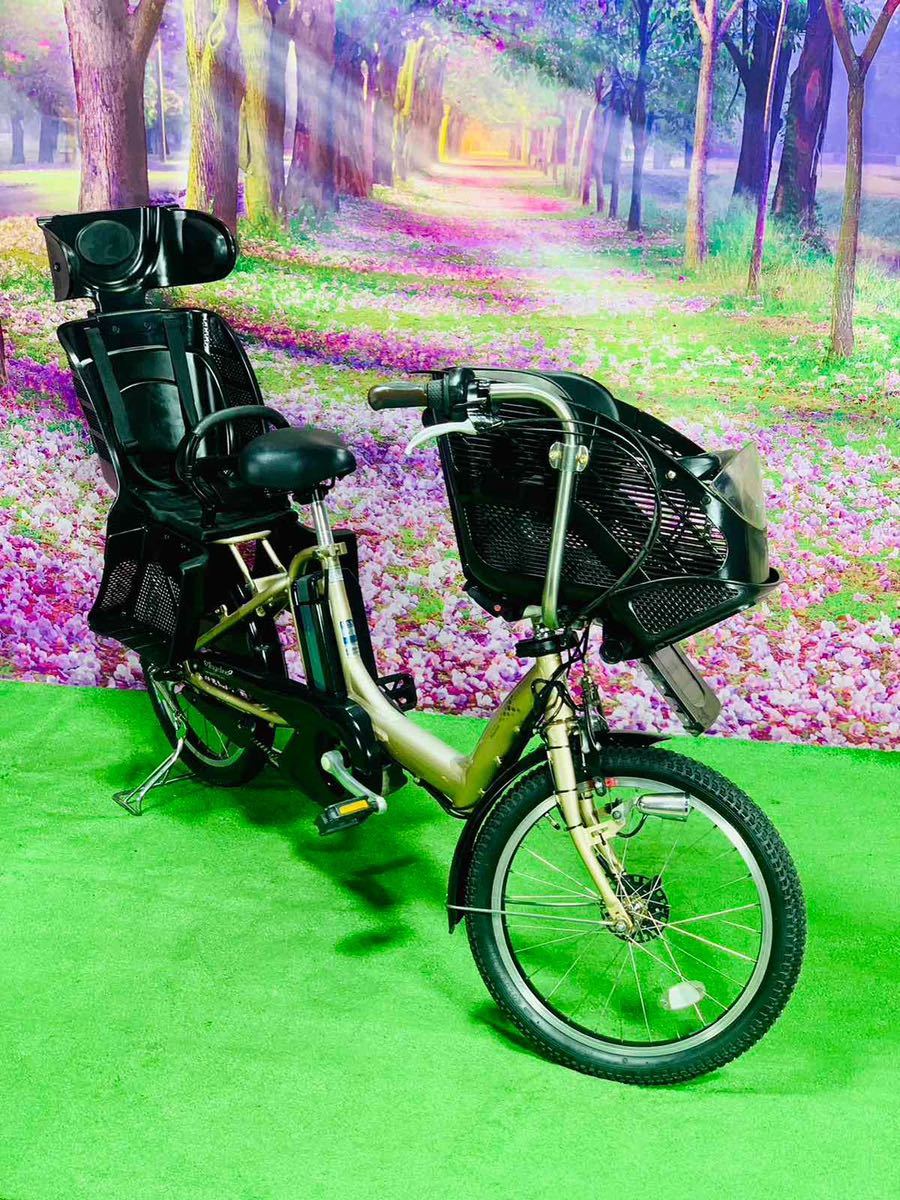 ❷5227子供乗せ電動アシスト自転車ブリヂストン20インチ良好バッテリー-