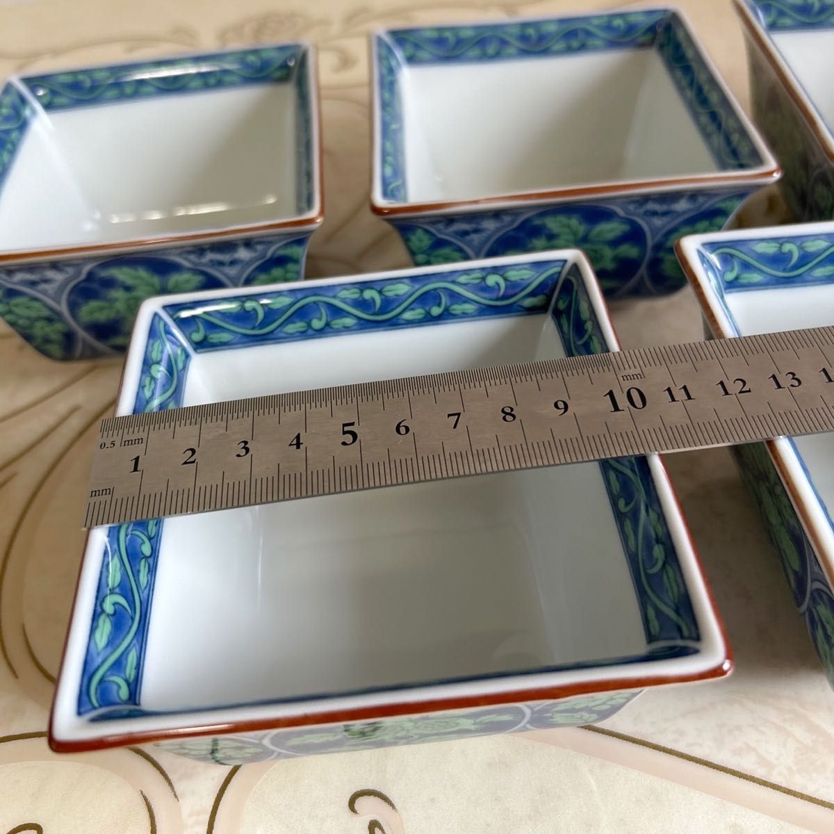 美濃焼 前畑陶器 庫山窯 小鉢揃 5客セット 角鉢 青華緑彩|Yahoo 美濃焼 前畑陶器 庫山窯 小鉢揃 5客セット 角鉢 青華緑彩|Yahoo