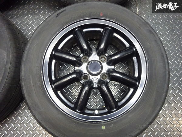 ○ブラックレーシング BR 8スポーク 14インチ 6J +40 PCD 100 4H ハブ