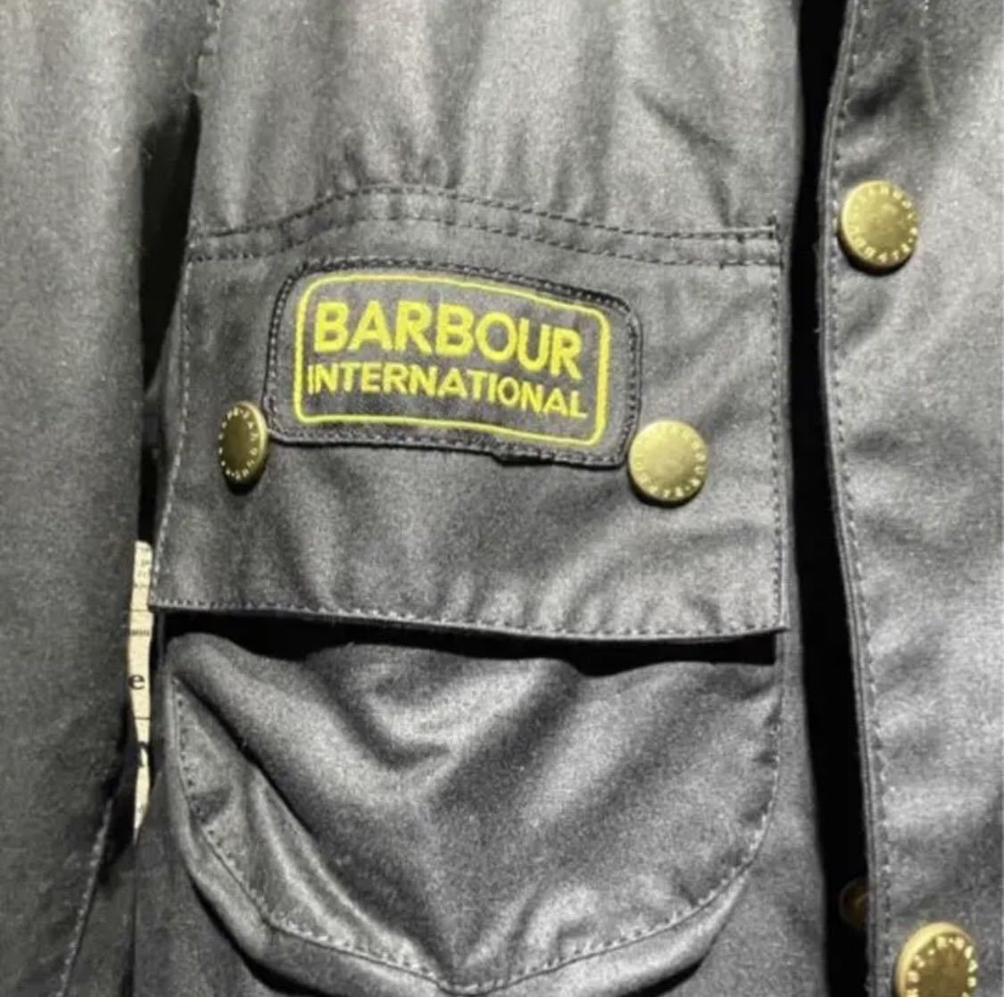 Barbour International バブアー オイルドジャケット 英国製 超希少サイズ ヴィンテージ 黒 UK34 C34/86㎝_画像8