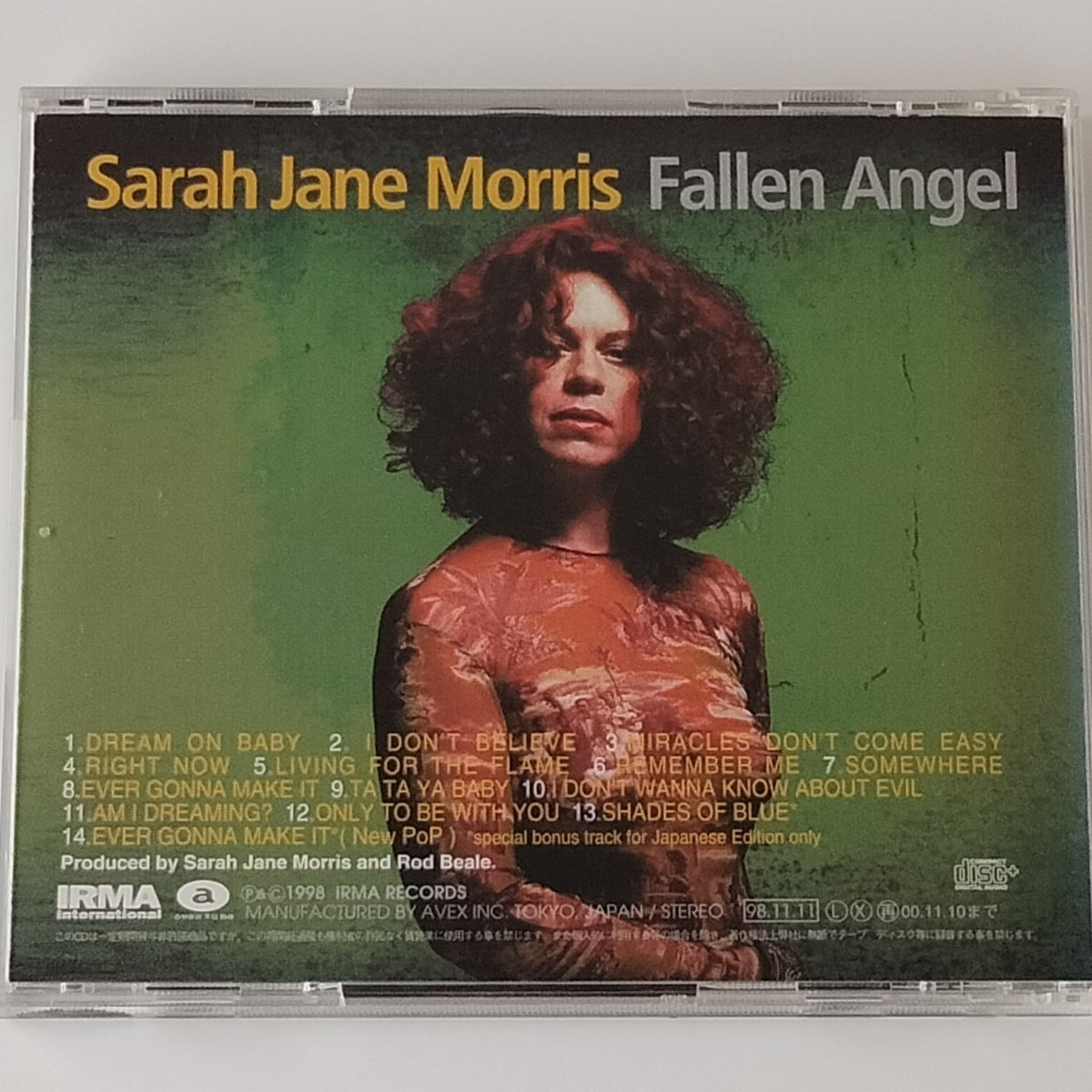 【国内盤CD】SARAH JANE MORRIS/FALLEN ANGEL(AVCT10040)サラ・ジェーン・モリス/フォールン・エンジェル MARC RIBOT マーク・リボーの画像2