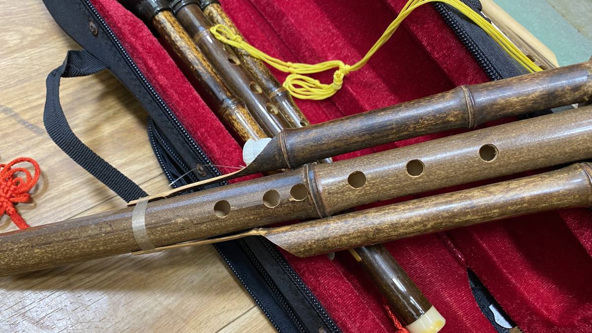 【中国楽器】中国民族楽器 葫芦絲 フルス ひょうたん たて笛 民族楽器 竹 3本セット 珍品の画像7