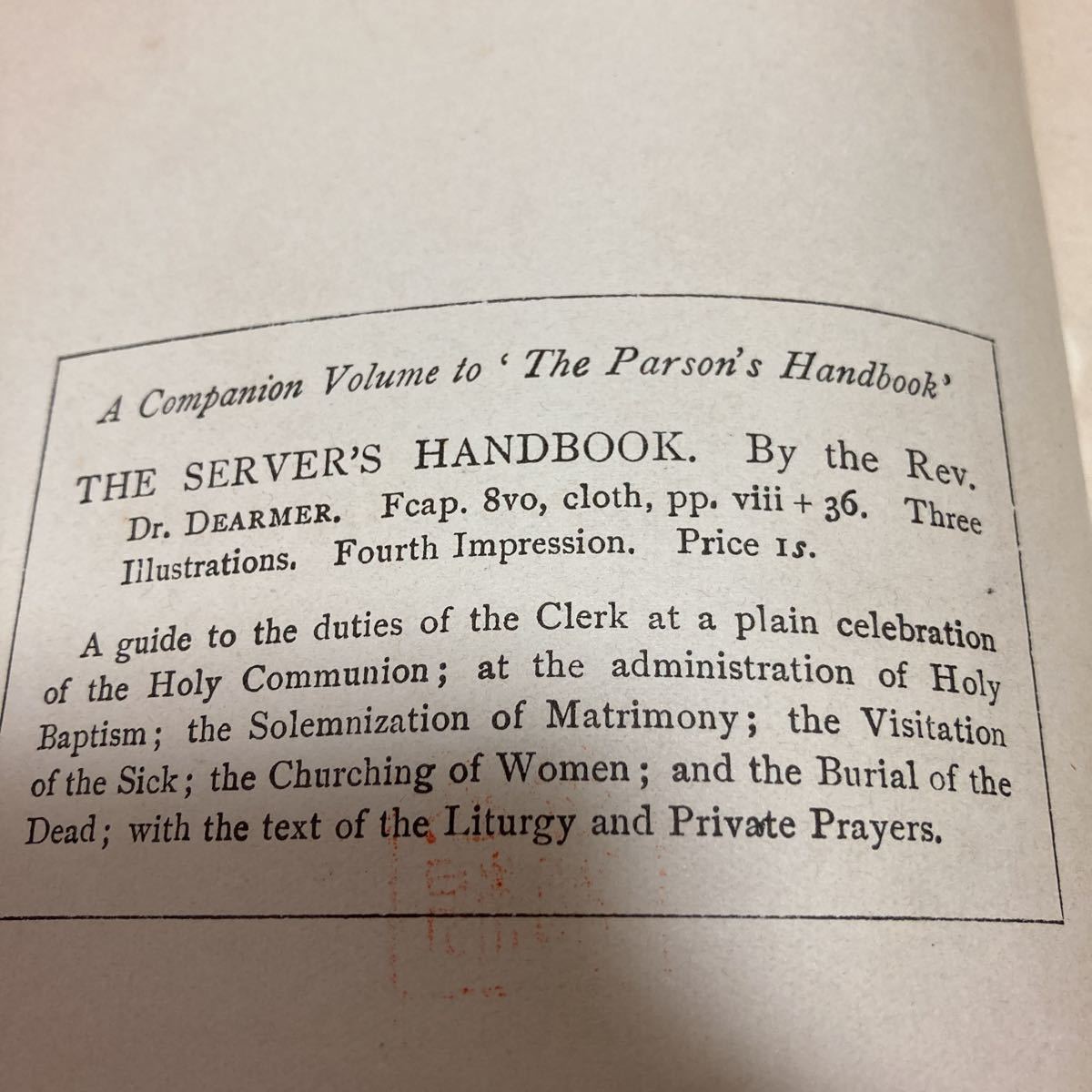 洋書　聖書　The Parson’s Handbook (Percy Dearmer - 1917) キリスト教　アンティーク　ビンテージ　宗教史_画像4
