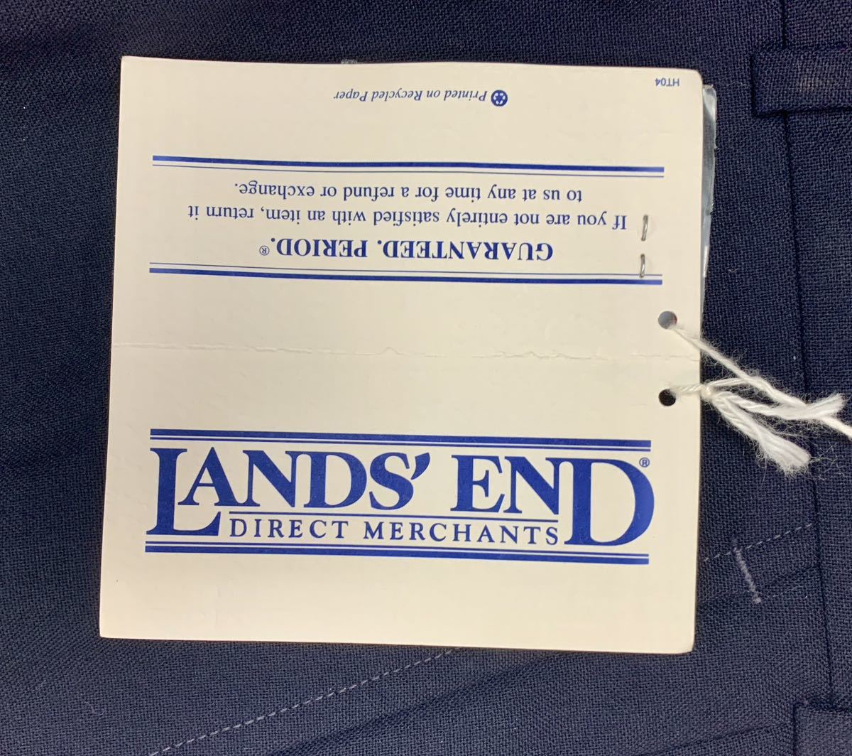 未使用　デッドストック　LAND'SEND メンズ　ウール100% 33サイズ スラックスパンツ ネイビー_画像3