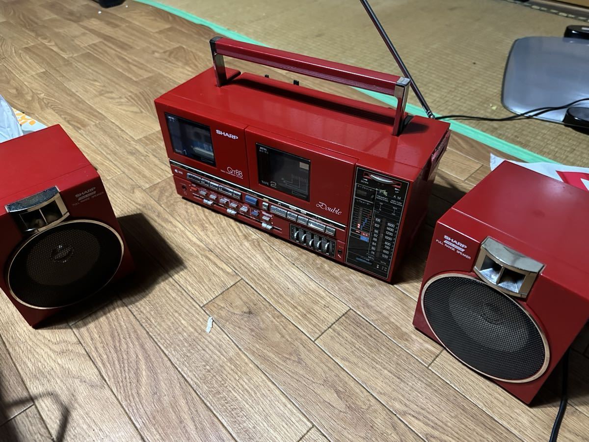 希少 SHARP QT-88R ラジカセ 昭和レトロ シャープ ダブルラジカセ