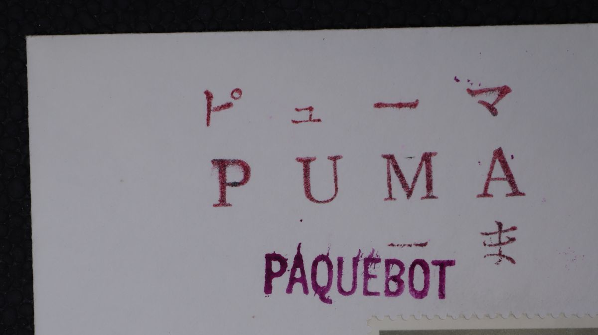 【船18】PUMA(ピューマ) PAQUEBOT U.S. POSTAL SERVICE/FEB.22.1979 指/高松塚古墳他貼り2通セット 米国宛てパクボーの画像6