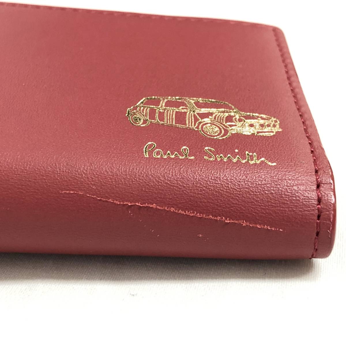 ○★訳有り 新品未使用 Paul Smith (ポールスミス) ミニエンボス キーケース レッド★○