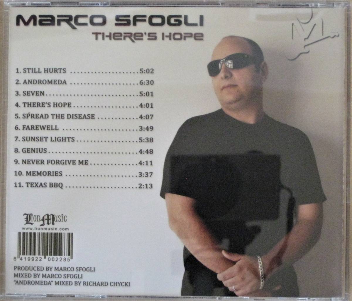 Marco Sfogli/マルコ・スフォーリ＜＜There's Hope＞＞　ギターインスト　輸入盤　　　　　_画像2