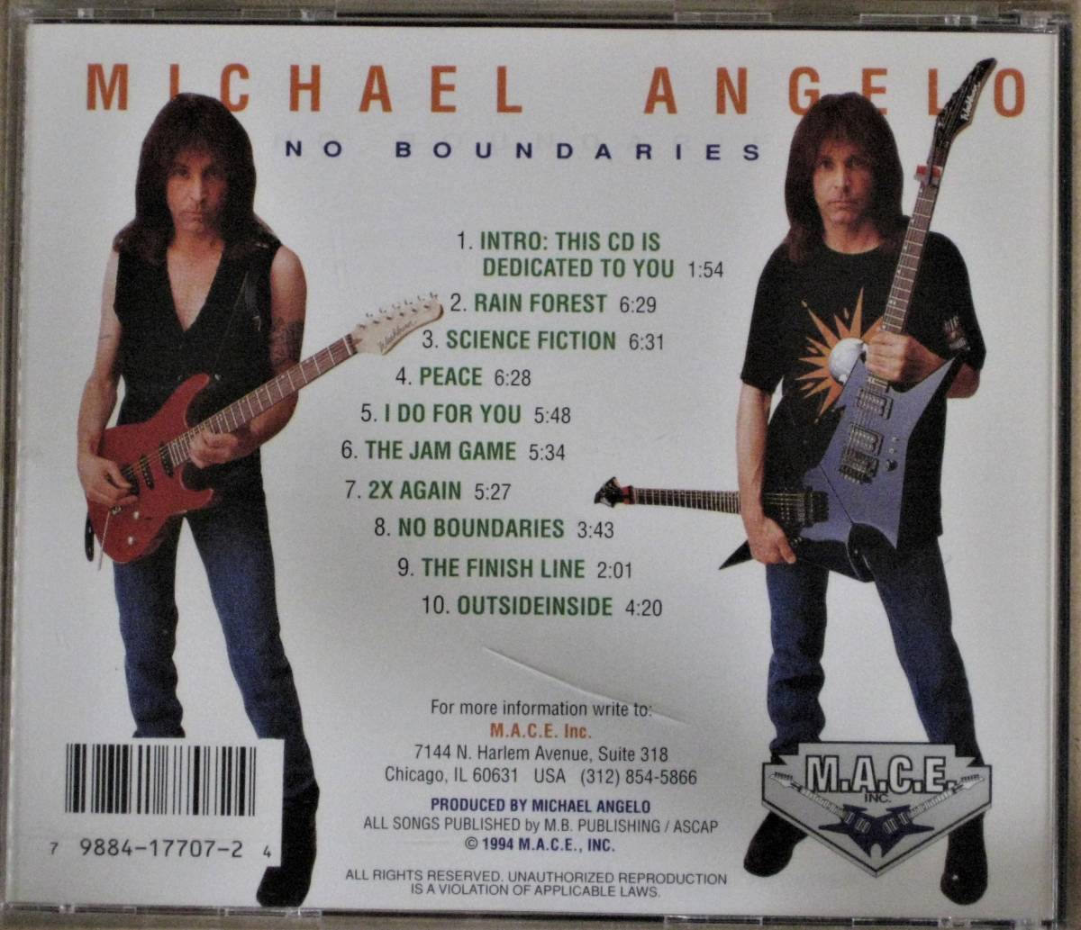 MICHAEL ANGELO /マイケル・アンジェロ＜＜NO BOUNDARIES/ノーバウンダリーズ＞＞ギターインスト　輸入盤 　　　　　_ケースにひびがあります