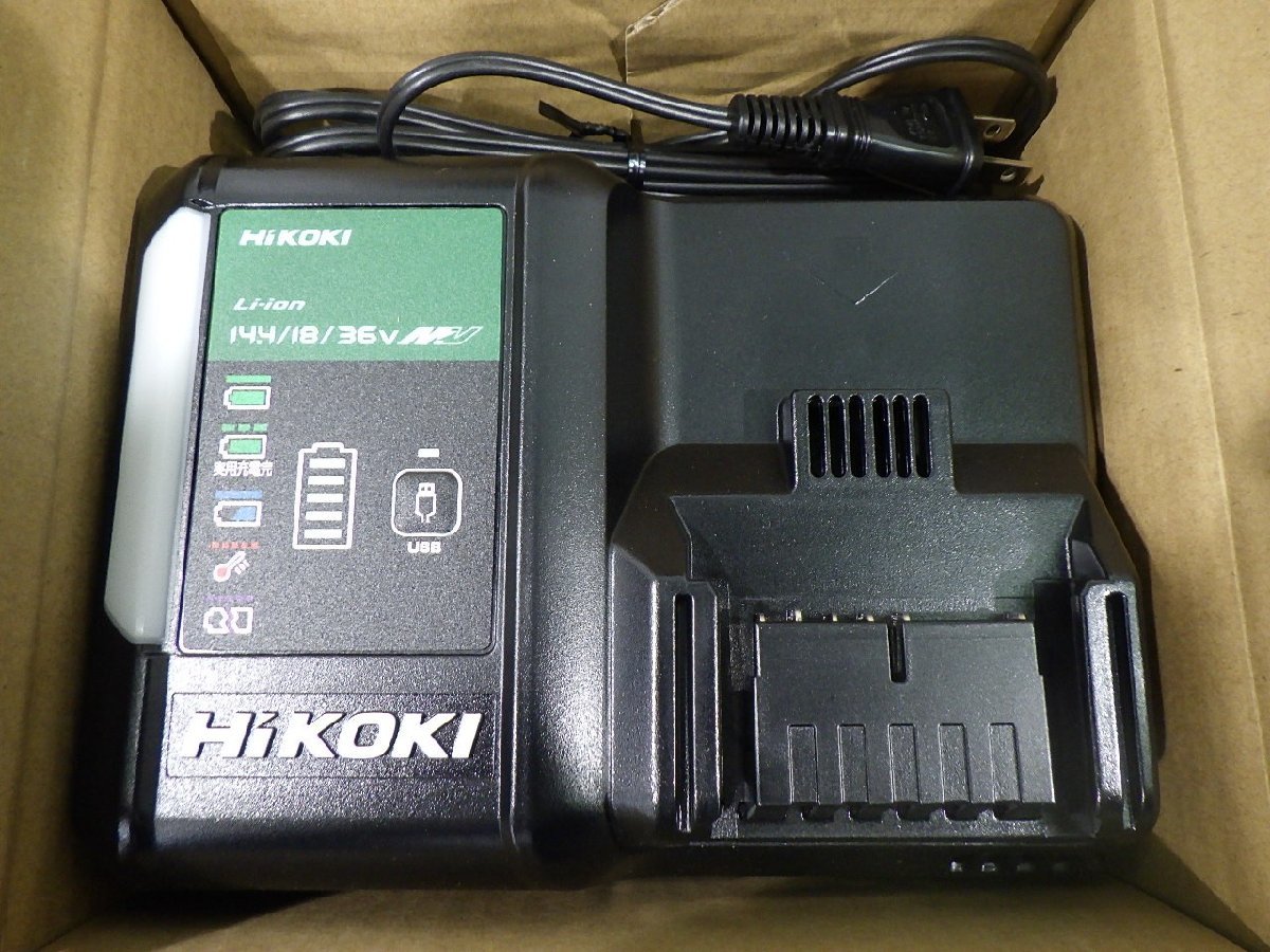 開封のみ★HiKOKI 急速充電器 UC18YDL2 スライド式リチウムイオン電池14.4V~18V対応 USB充電端子付 低騒音 ハイコーキ 未使用品_画像1