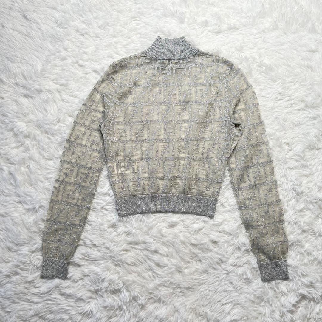 FENDI フェンディ シースルー サマーニット グリッター ズッカ柄