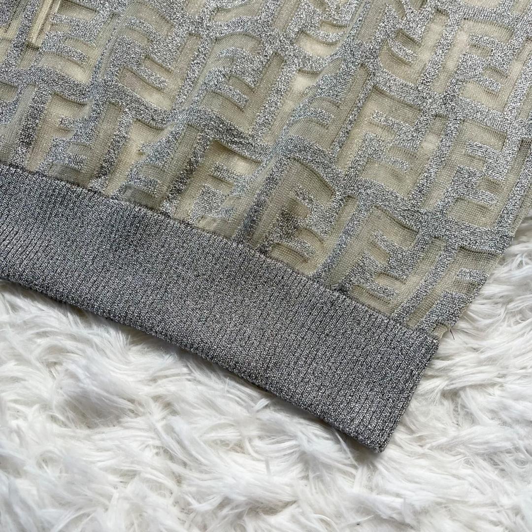 FENDI フェンディ シースルー サマーニット グリッター ズッカ柄