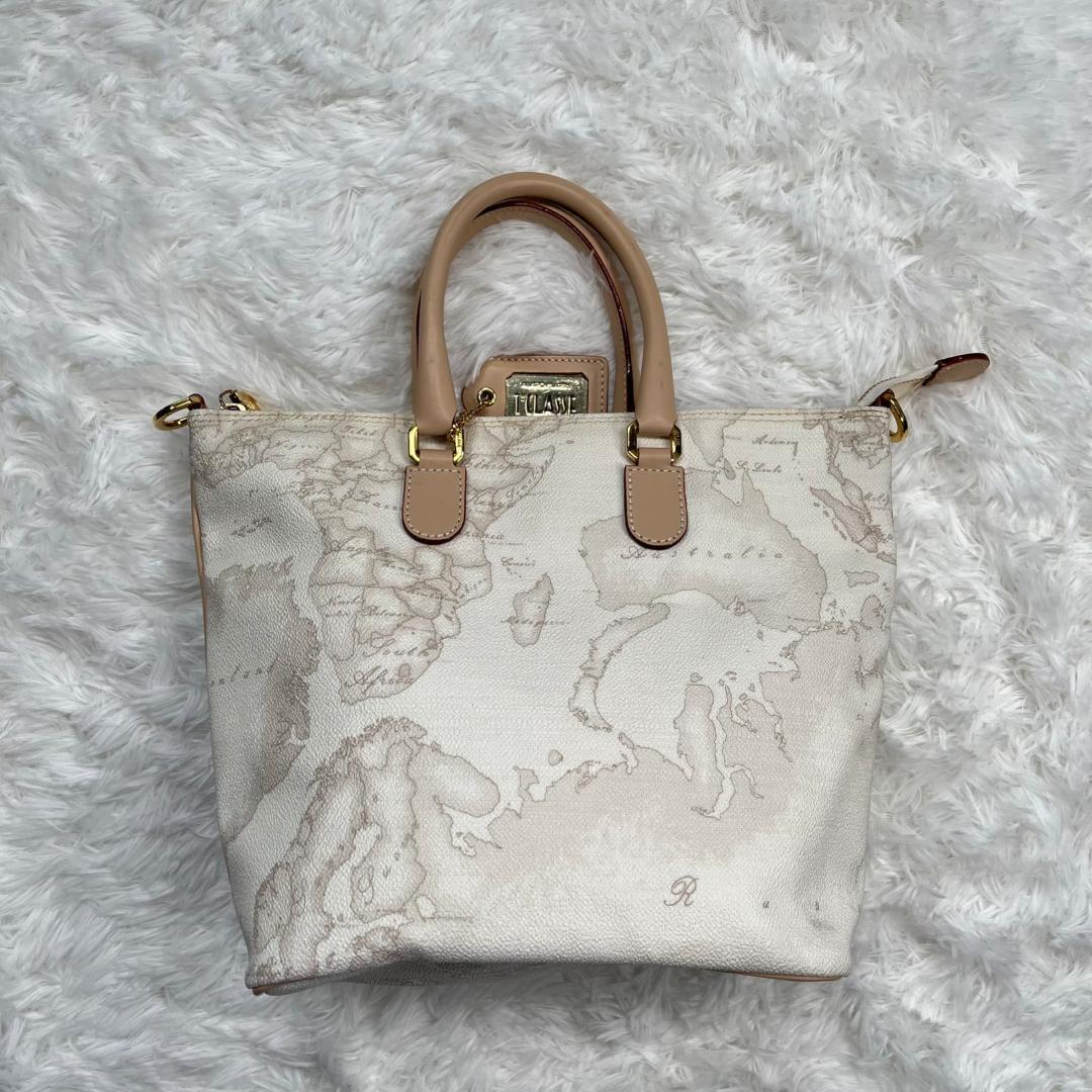 美品 希少 プリマクラッセ 2way 地図柄 ホワイト ショルダー 美品 希少 プリマクラッセ 2way 地図柄 ホワイト ショルダー