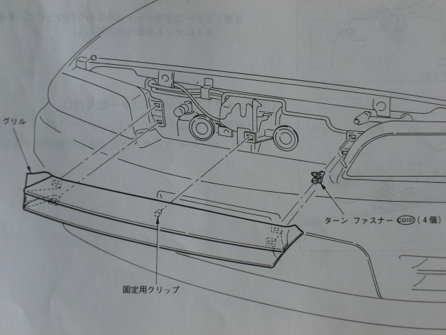 BNR32 純正 フロントグリルリテーナーセット R32GTR/V.spec/V.specⅡ_画像3