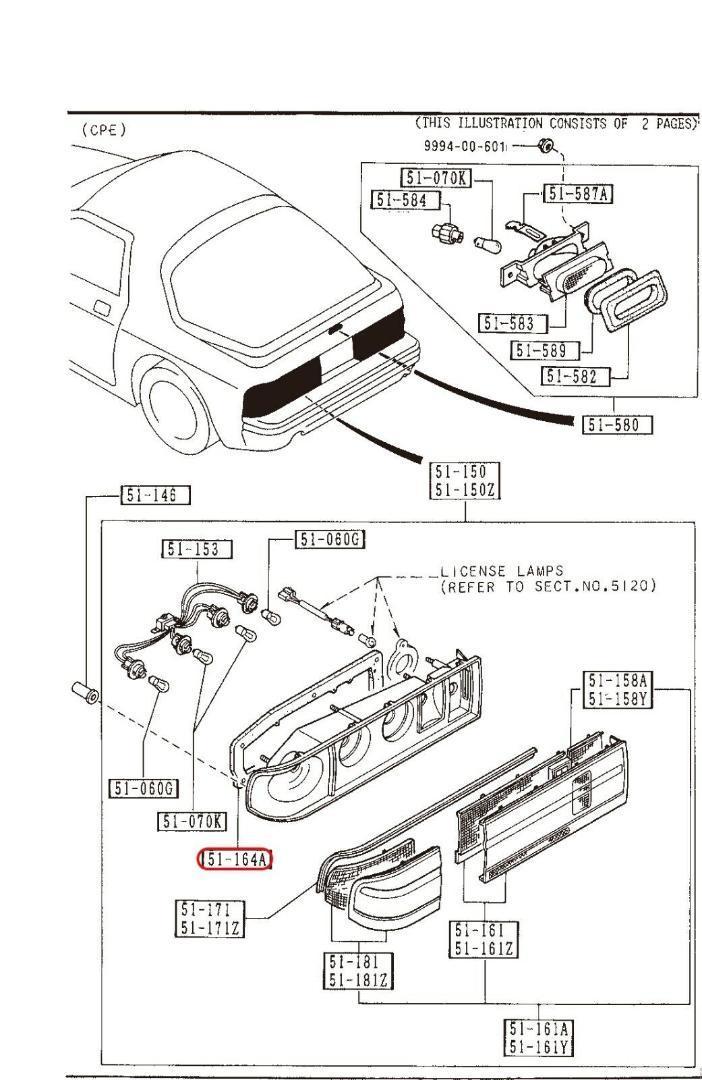 マツダ純正RX-7 FC3S 86-92 テールランプライトガスケットシール左右セット M-237_画像3