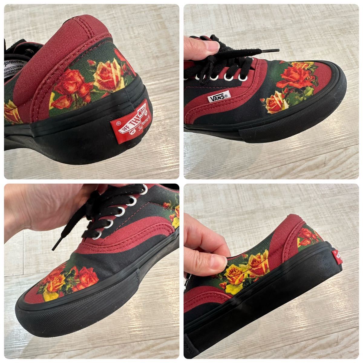 19ss 極美品 Supreme x VANS x Jean Paul GAULTIER ERA PRO シュプリーム バンズ ジャンポールゴルチエ フラワー フローラル 花柄 26cm_画像7