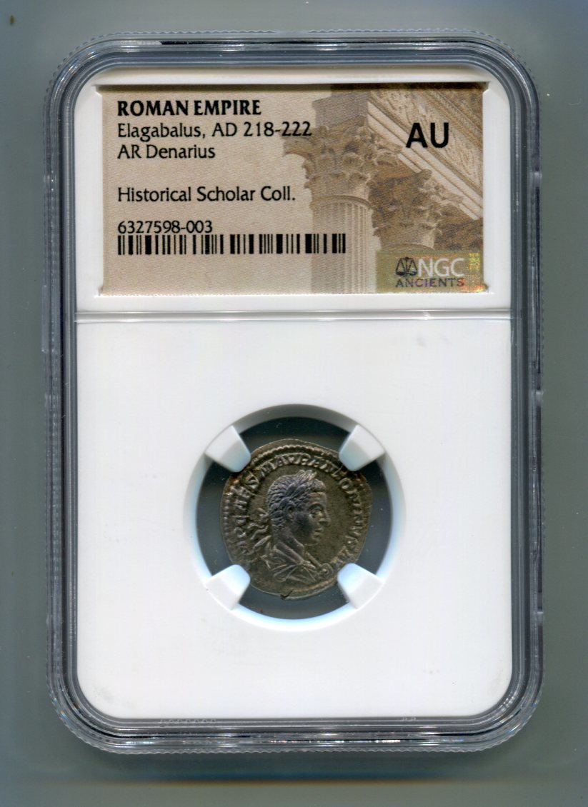 プレミアム ローマ帝国 エルガバルス帝 218-222年 デナリウス銀貨 NGC