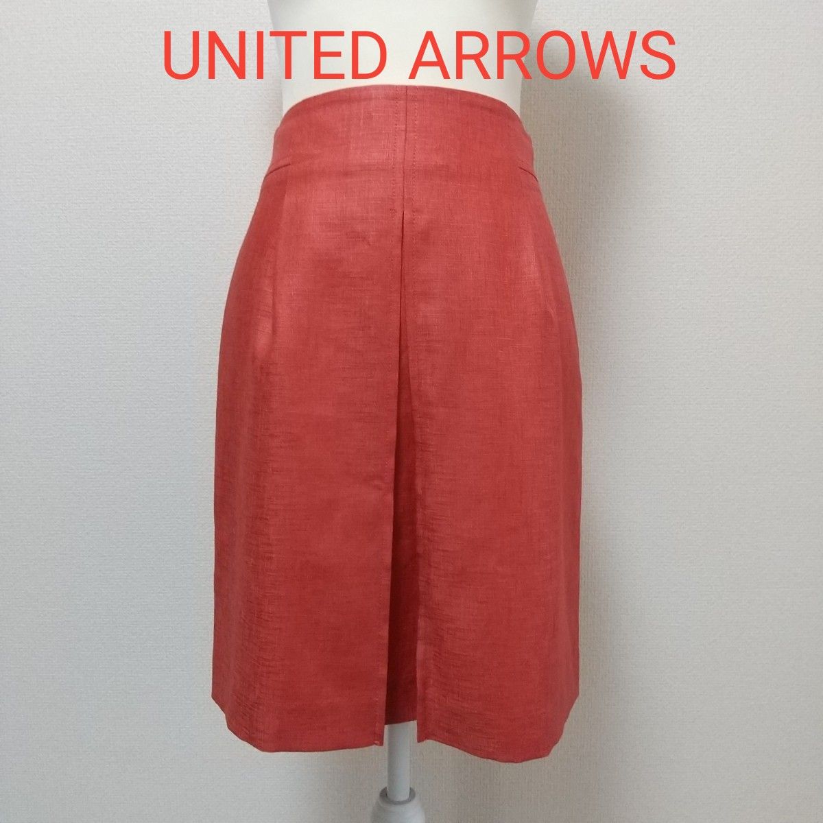 UNITED ARROWS ユナイテッドアローズ スカート S ひざ丈 オレンジ 赤 夏 フレアスカート   大人 ビビットカラー