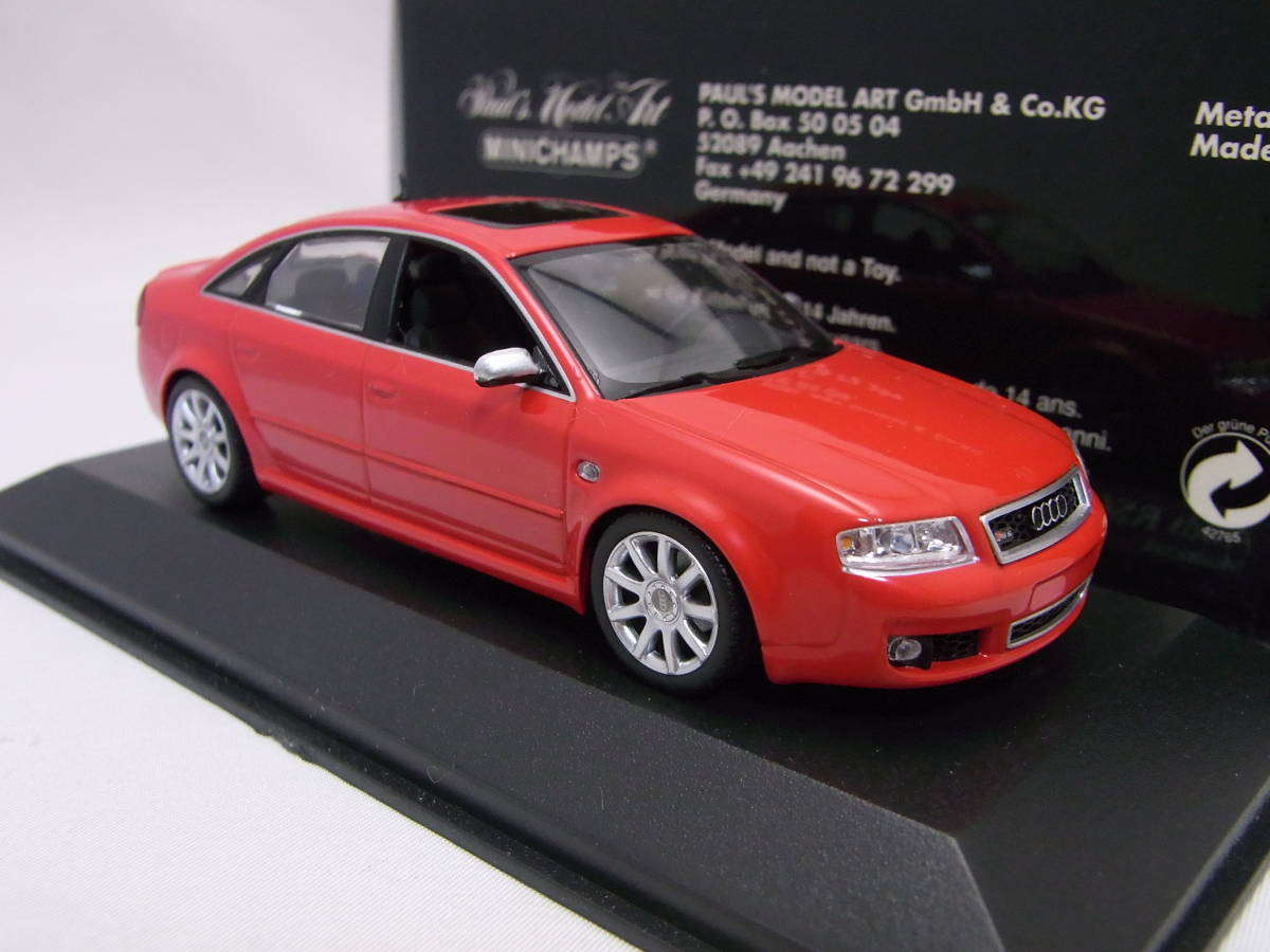 ★貴重!★Audi RS6 2002 Red 1/43【4B C5系 アウディ セダン】400 011700★美品!★検:A6 4.2L V8 DOHCツインターボ _画像7