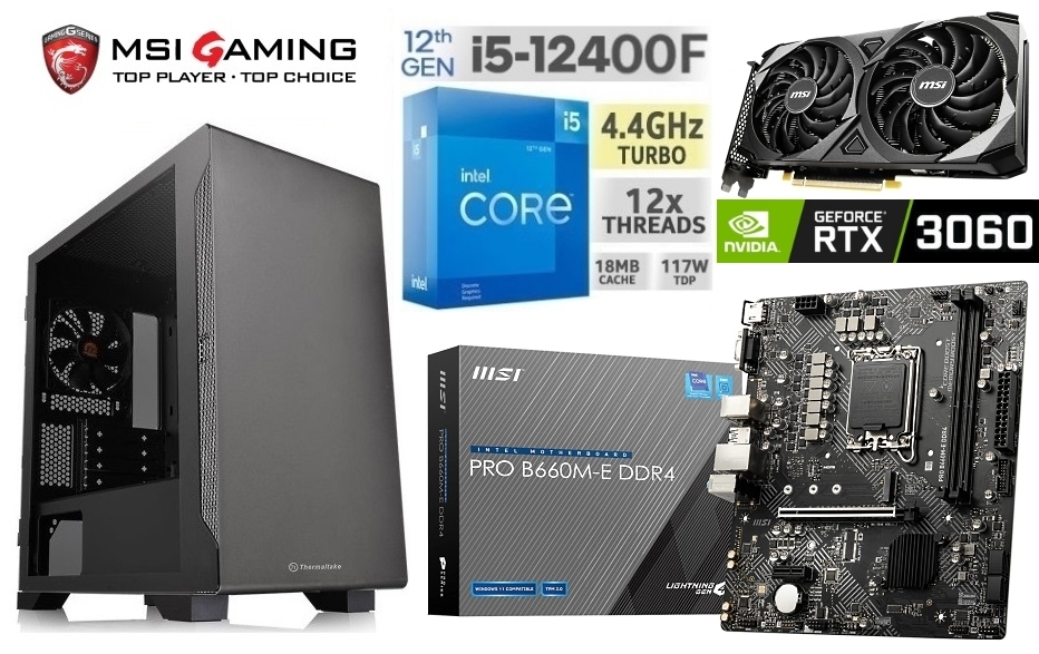☆第12世代 intel i5-12400F/RTX3060/B660/M2.SSD 500GB/Mem16GB/550W