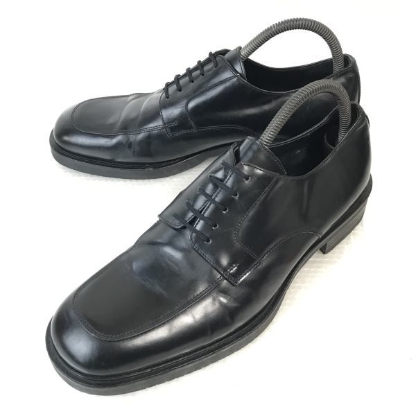 イタリア製★バナナリパブリック★重厚本革/Uチップ【9.5D/27.0/黒/BLACK】ビジネス/dress shoes◆E-25_画像1