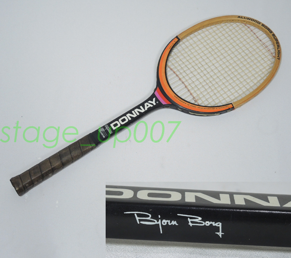 DONNAY（ドネー）／ボルグモデル ウッドラケット/ベルギー製-BJORN BORG/ALLWOOD BORG SUPERLIGHT-／管ZNSQ_画像1