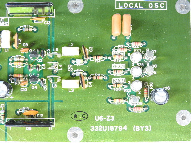 【HPマイクロ波】 Anritsu Frequency Synthesizer取外し 部品取り基板(その5) LOCAL OSC基板/NEC MC5156,2SK55,2SC943,1010他 ジャンク品の画像4