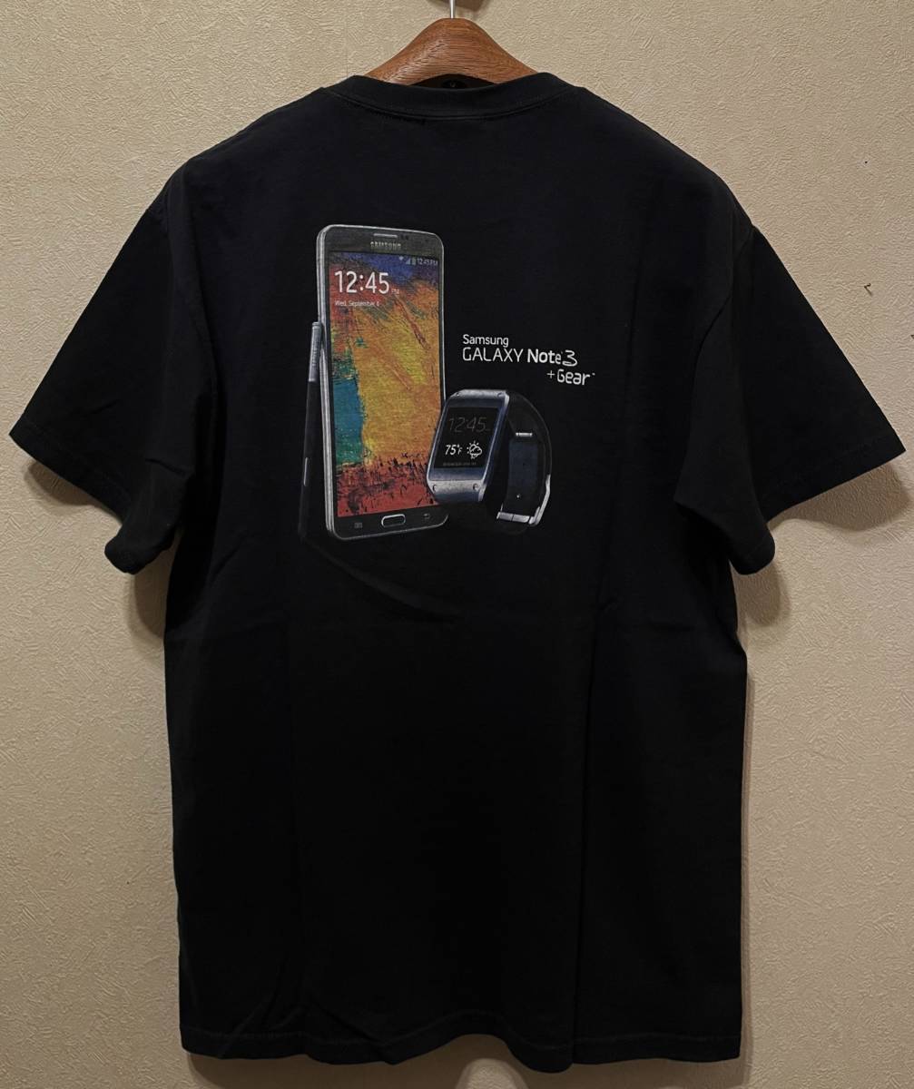 バック両面プリント2013年Samsung GALAXY Note3+GearIT系IT企業TシャツMロゴ黒コットン丸胴OLD(y2k2000s00sオールドsony apple mac windows_画像2