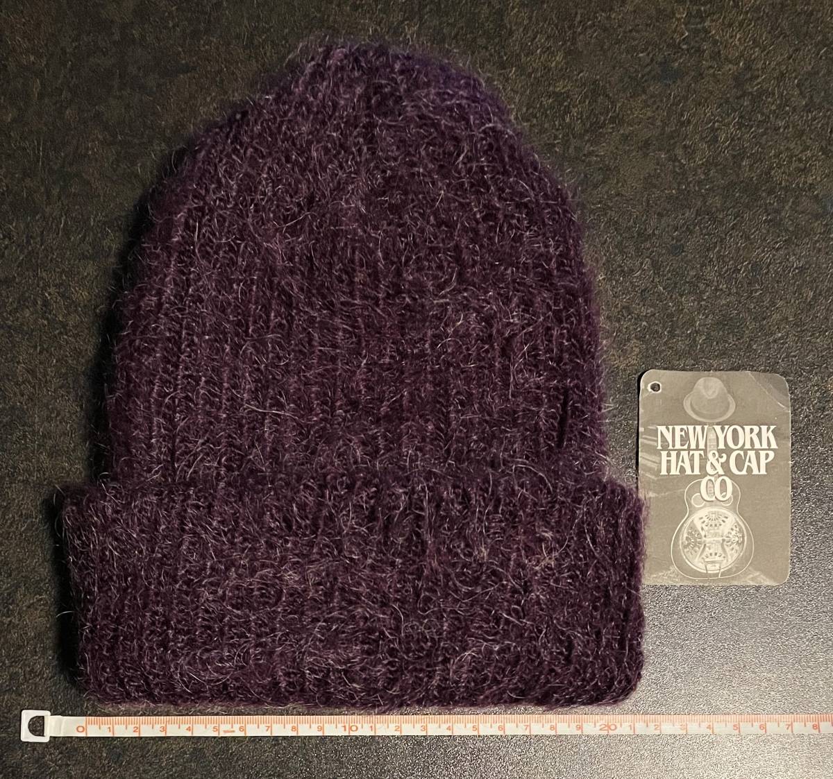  beautiful goods USA made?mo hair?90s Old NEW YORK HAT knit cap / Beanie Free free M~L~XL purple 90 period New York Hat rice made / American made US made Vintage 