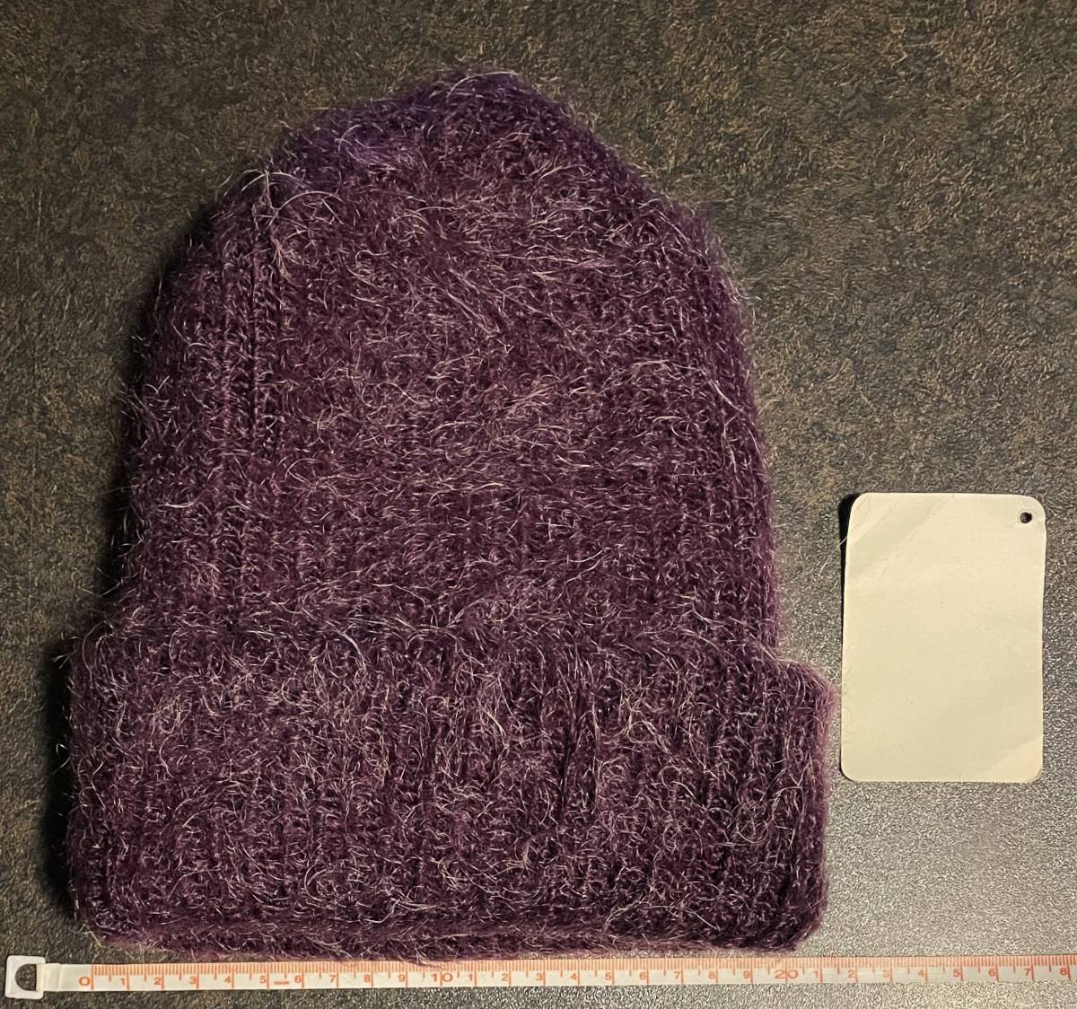  beautiful goods USA made?mo hair?90s Old NEW YORK HAT knit cap / Beanie Free free M~L~XL purple 90 period New York Hat rice made / American made US made Vintage 