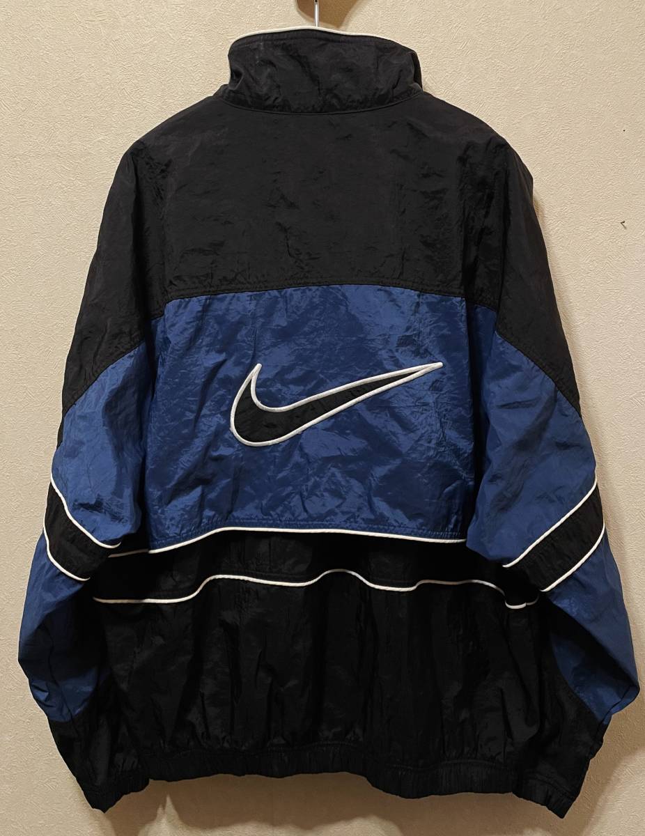 春のコレクション 90sビンテージ Nike ナイロンジャケット 黒 シルバー