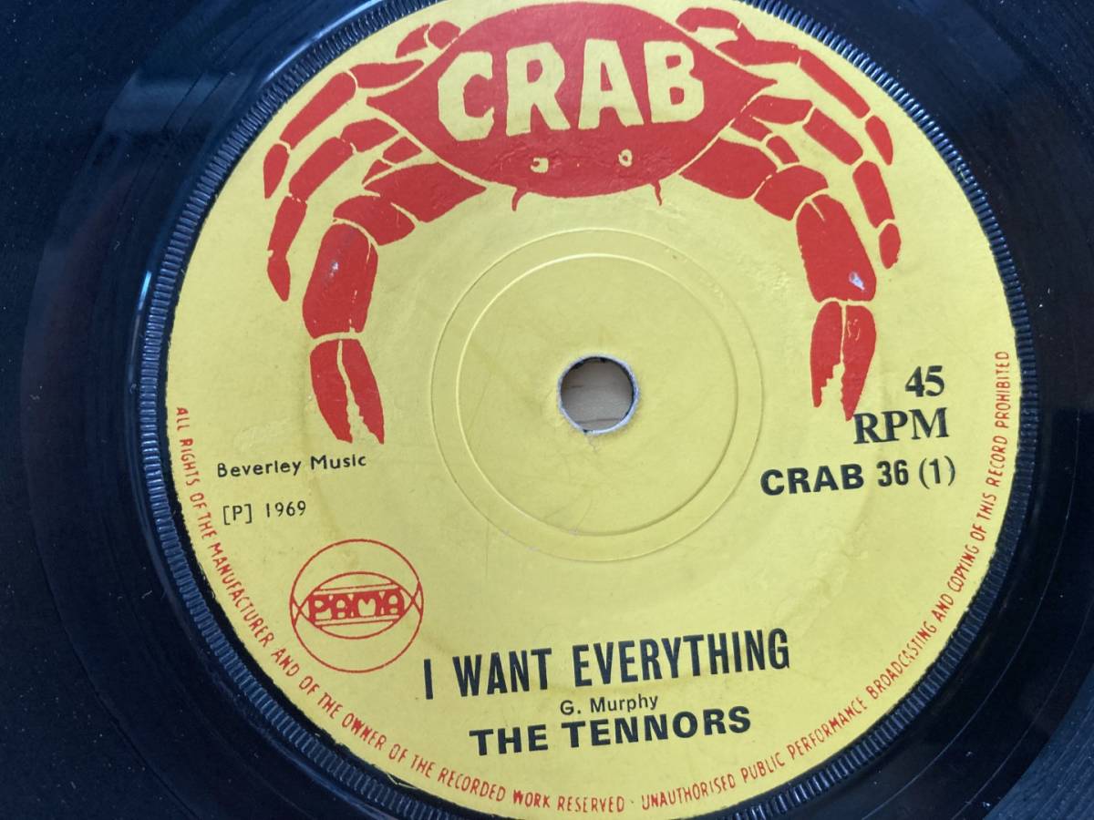 The Tennors I Want Everything / Cherry (Crab) EARLY REGGAE