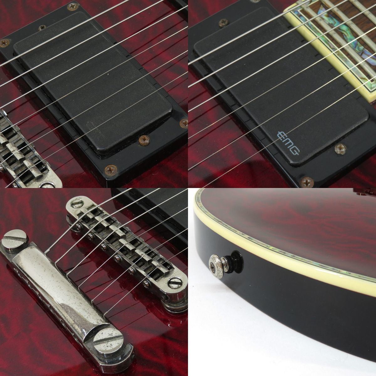 092s☆Ltd ESP EC-1000 ブラックチェリー レスポール エレキギター ※中古_画像5