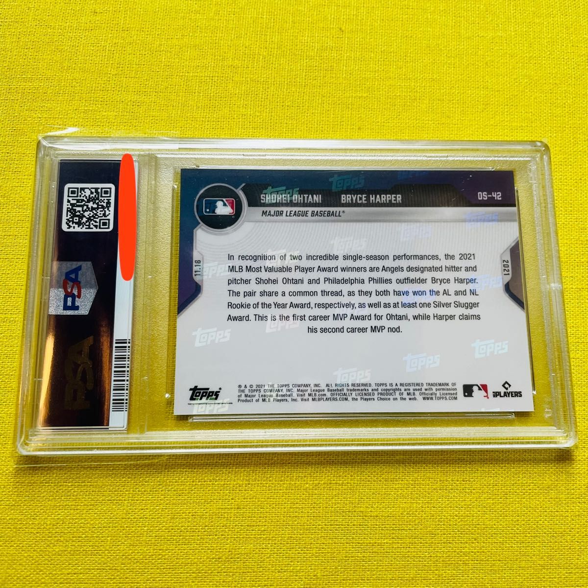 【PSA10鑑定済】大谷翔平 MVP 受賞記念 カード topps now