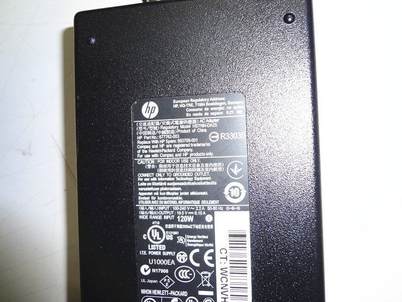  several stock hp AC adapter HSTNN-DA25 HSTNN-LA25 etc. 19.5V 6.15A 120W Mickey cable attaching used operation goods 
